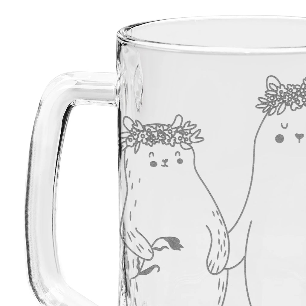 Engraved Beer Mug Bears with flower crown Family, Father's Day, Mother's Day, brother, sister, Mom, Dad, mom, child, Bear, family, children, best mommy, gift mommy. mother's day, mommy, favorite mommy, world best mommy, bears, role model, favorite person, daughters, daughter