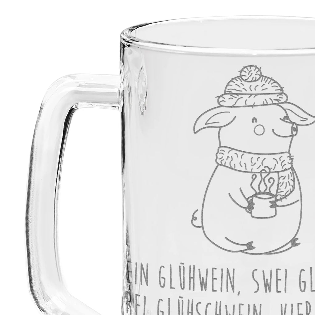 Engraved Beer Mug piggy Mulled wine Winter, Christmas, Christmas time, snow, Christmas market, mulled wine, drunk, saying