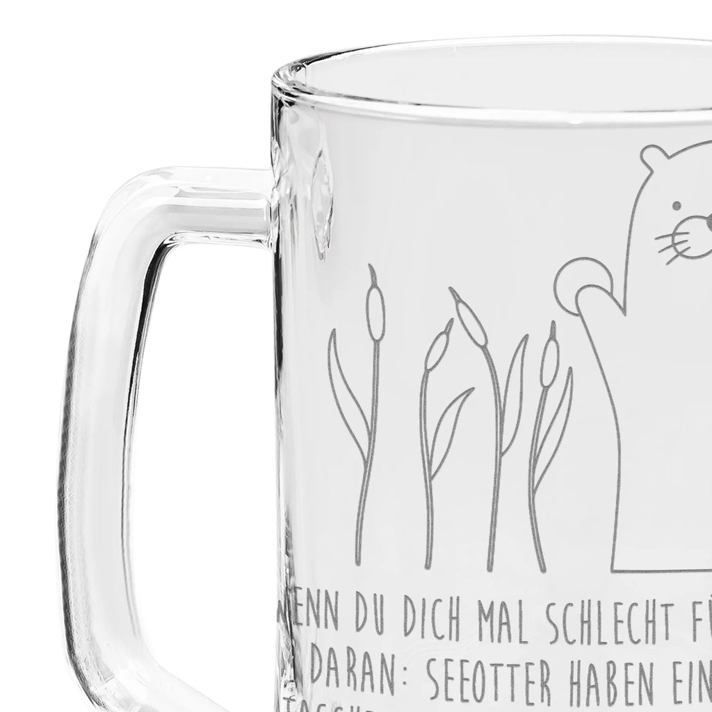 Grawerowany Kufel Piwa wydra kamień Kuna, wydra, morska wydra