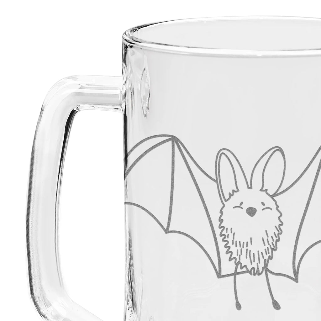 Grawerowany Kufel Piwa nietoperz skrzydło Motywy zwierzęce, dobra energia, zabawne powiedzonka, zwierzęta