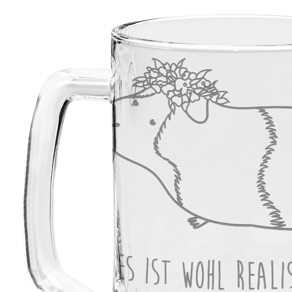 Engraved Beer Mug Guinea pig wisdom small animals, cute, funny, cute animal motives, hand drawn, small world, funny sayings, good mood, happy, gifts, gift ideas, special gifts, animal lover, card, wonder, flower child, meerie, motivation, wonderland, Meeries, guinea pig, saying, reality, wisdom