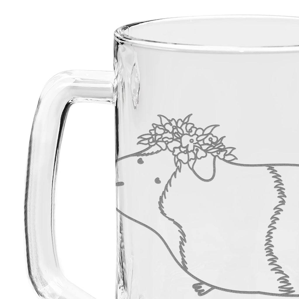 Engraved Beer Mug Guinea pig wisdom small animals, cute, funny, cute animal motives, hand drawn, small world, funny sayings, good mood, happy, gifts, gift ideas, special gifts, animal lover, card, wonder, flower child, meerie, motivation, wonderland, Meeries, guinea pig, saying, reality, wisdom