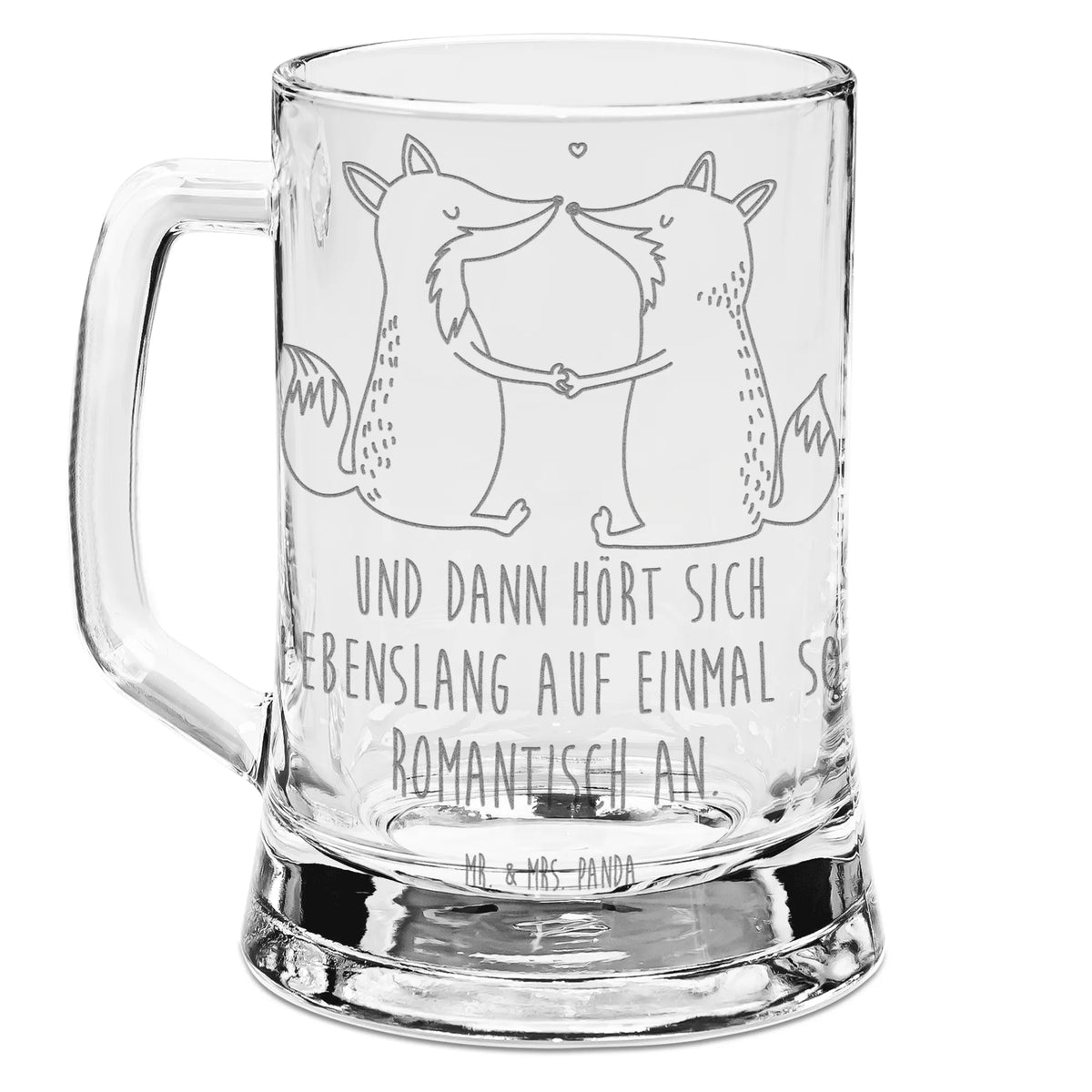 Engraved Beer Mug foxes Love fox, foxes, forest wildlife, clever as a fox, animal lover, fiancée, proof of love, love, marriage, wife, couple, lovers, partner, husband, girlfriend, boyfriend