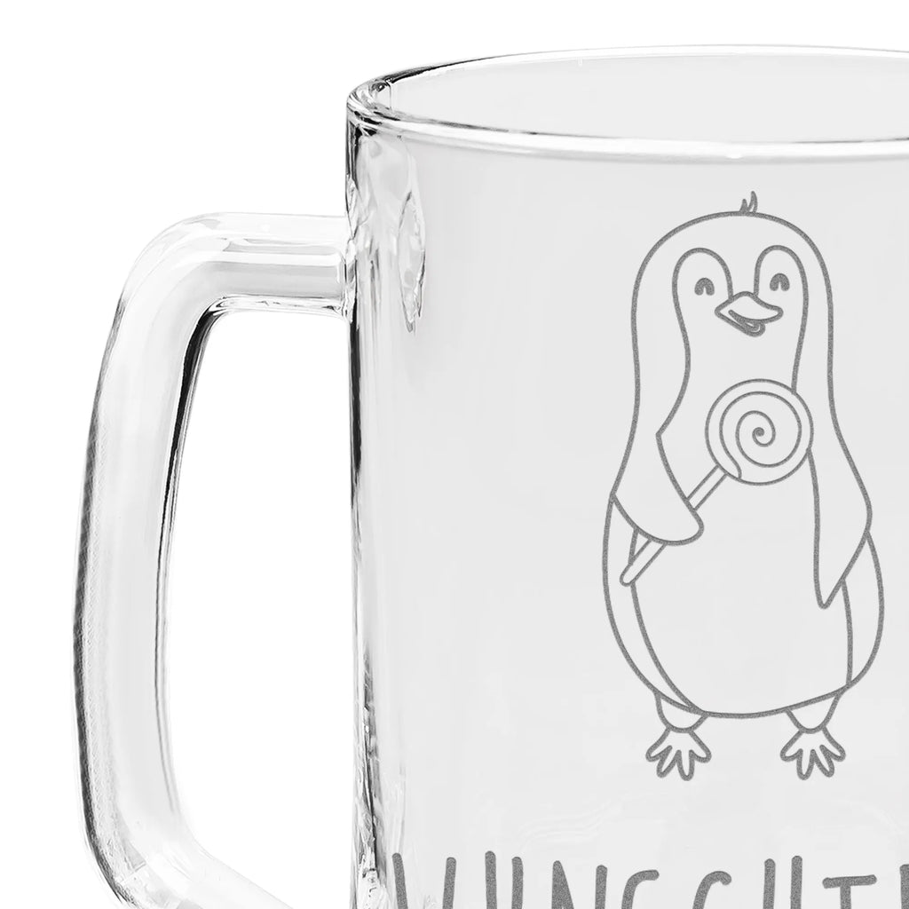 Personalizowany kufel do piwa z grawerem pingwin lizak Pinguin