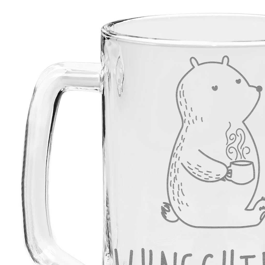 Personalizowany kufel do piwa z grawerem Niedźwiedź kawa Niedźwiedź, Miś, Pluszowy miś