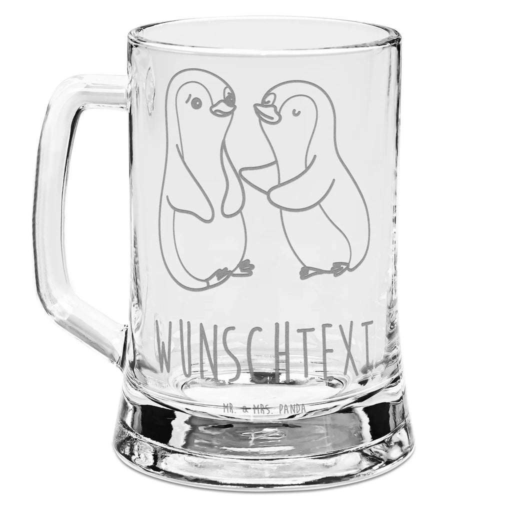 Personalizowany kufel do piwa z grawerem pingwiny pocieszyć Miłość, partner, przyjaciel, przyjaciółka, mąż, żona, wesele, zaręczyny, prośba o rękę, prezent miłosny, rocznica, dzień ślubu