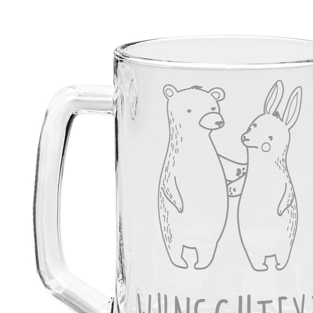 Personalized Engraved Beer Mug bear and rabbit Embrace Love, Loving, Two, Together, Marriage, Engagement, Proposal of marriage, Love gift, gift for her, gift for him, anniversary gift, best friend, bear, best friends, rabbit, friends
