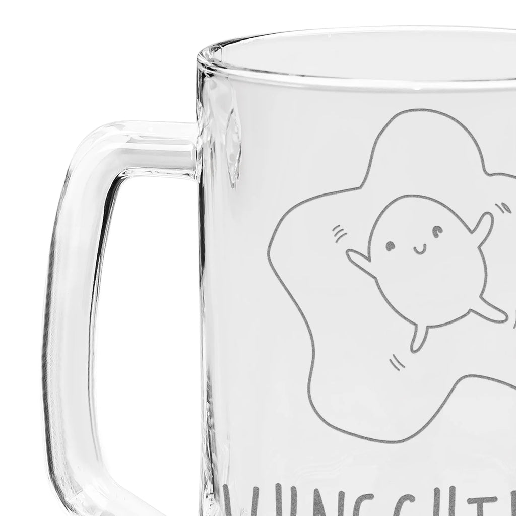 Personalized Engraved Beer Mug Fried egg egg small animals, cute, funny, cute animal motives, hand drawn, small world, funny sayings, good mood, happy, gifts, gift ideas, special gifts, animal lover, card, nice, love, fried egg, Egg, day