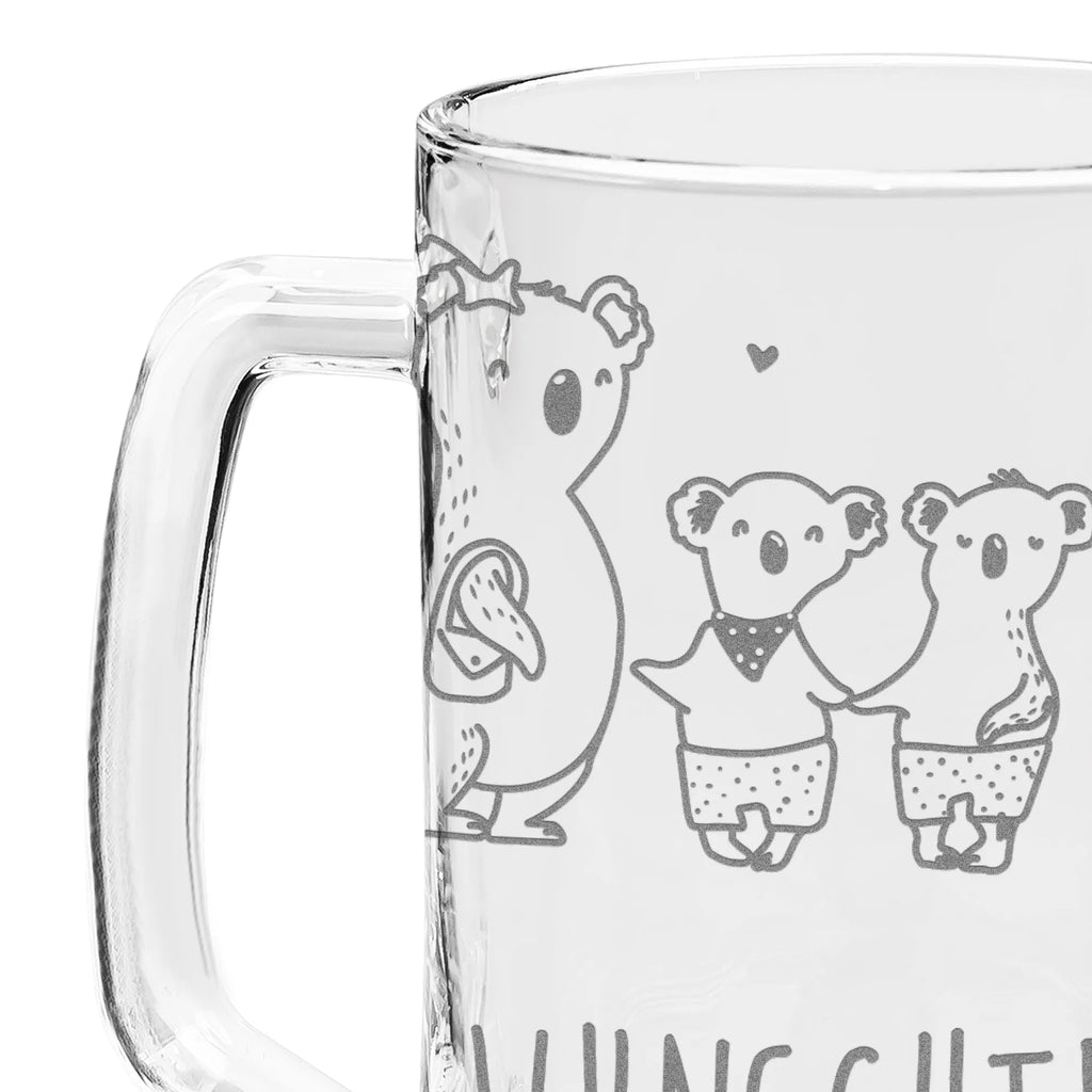 Personalized Engraved Beer Mug Koala family with two kids Family, Father's Day, Mother's Day, brother, sister, Mom, Dad, koala family, koala, koala bear, family life, family, best family, favourite family, family time