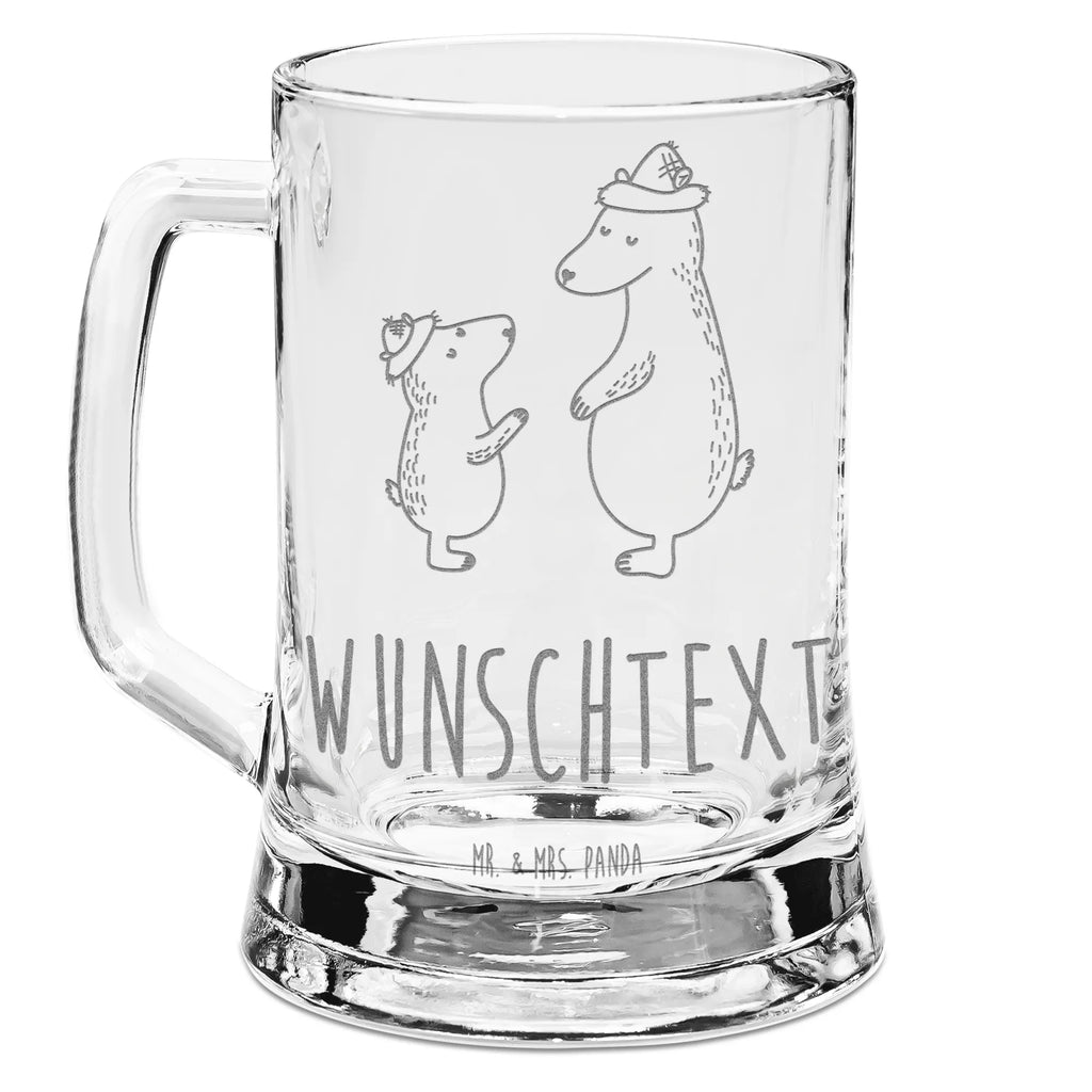 Personalizowany kufel do piwa z grawerem Niedźwiedzie z kapeluszami Rodzina, Dzień Ojca, Dzień Matki, brat, siostra, mama, tata, babcia, dziadek