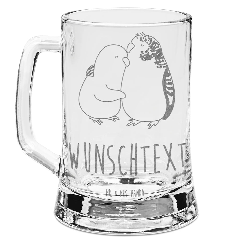 Personalizowany kufel do piwa z grawerem Miłość papużki falistej Miłość, partner, przyjaciel, przyjaciółka, mąż, żona, wesele, zaręczyny, prośba o rękę, prezent miłosny, rocznica, dzień ślubu