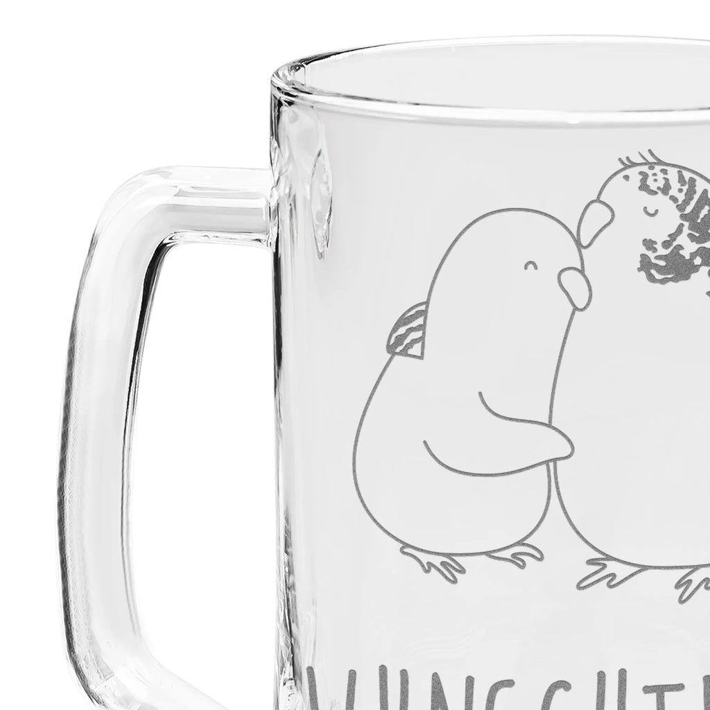 Personalizowany kufel do piwa z grawerem Miłość papużki falistej Miłość, partner, przyjaciel, przyjaciółka, mąż, żona, wesele, zaręczyny, prośba o rękę, prezent miłosny, rocznica, dzień ślubu
