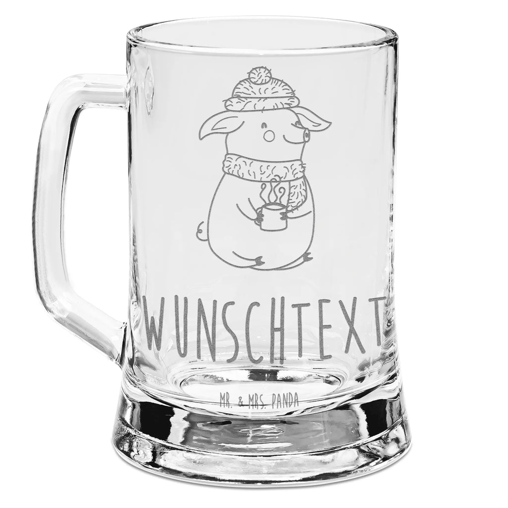 Personalized Engraved Beer Mug piggy Mulled wine Winter, Christmas, Christmas time, snow, mulled wine, saying, drunk, Christmas market