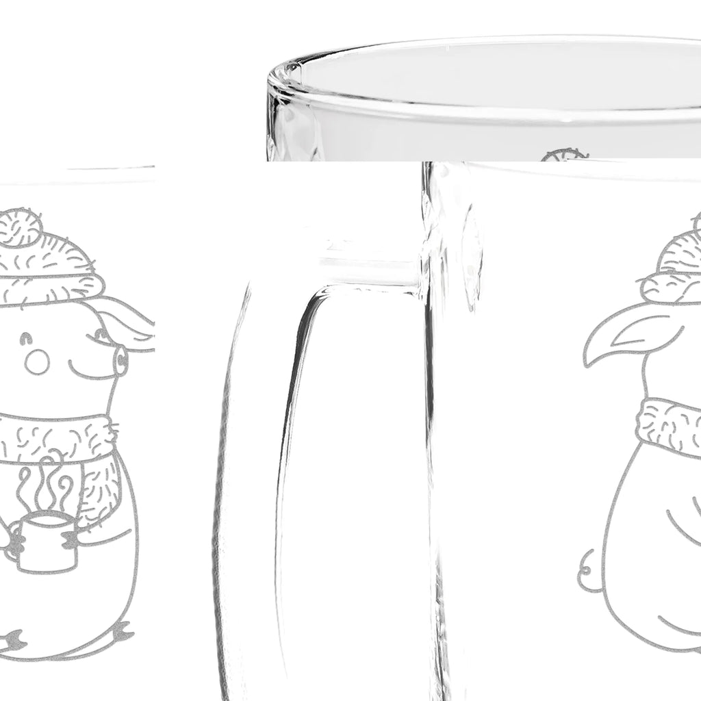 Personalized Engraved Beer Mug piggy Mulled wine Winter, Christmas, Christmas time, snow, mulled wine, saying, drunk, Christmas market