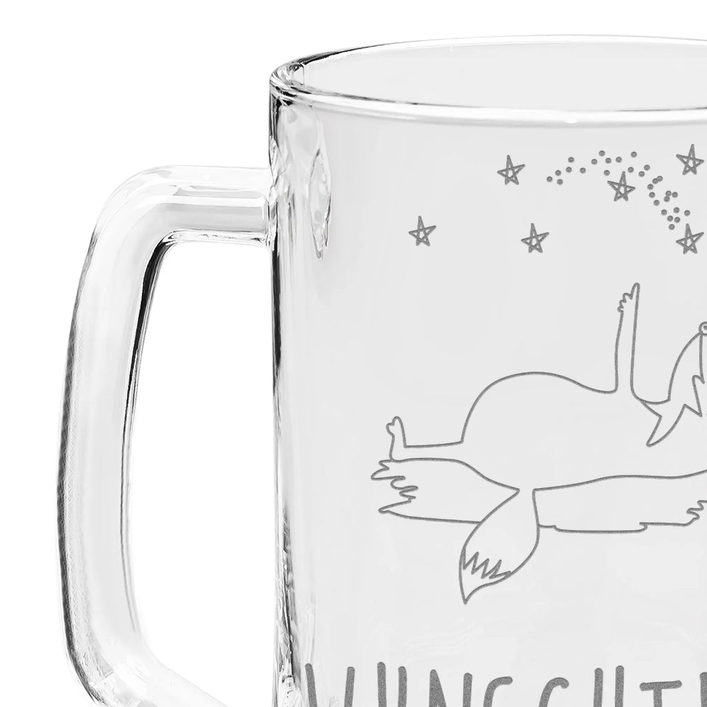 Personalized Engraved Beer Mug Fox Stars fox, foxes, forest wildlife, clever as a fox, animal lover, Fox, Always Look on the Bright Side of Life, Romance, Saying positive, Saying beautiful, words of consolation