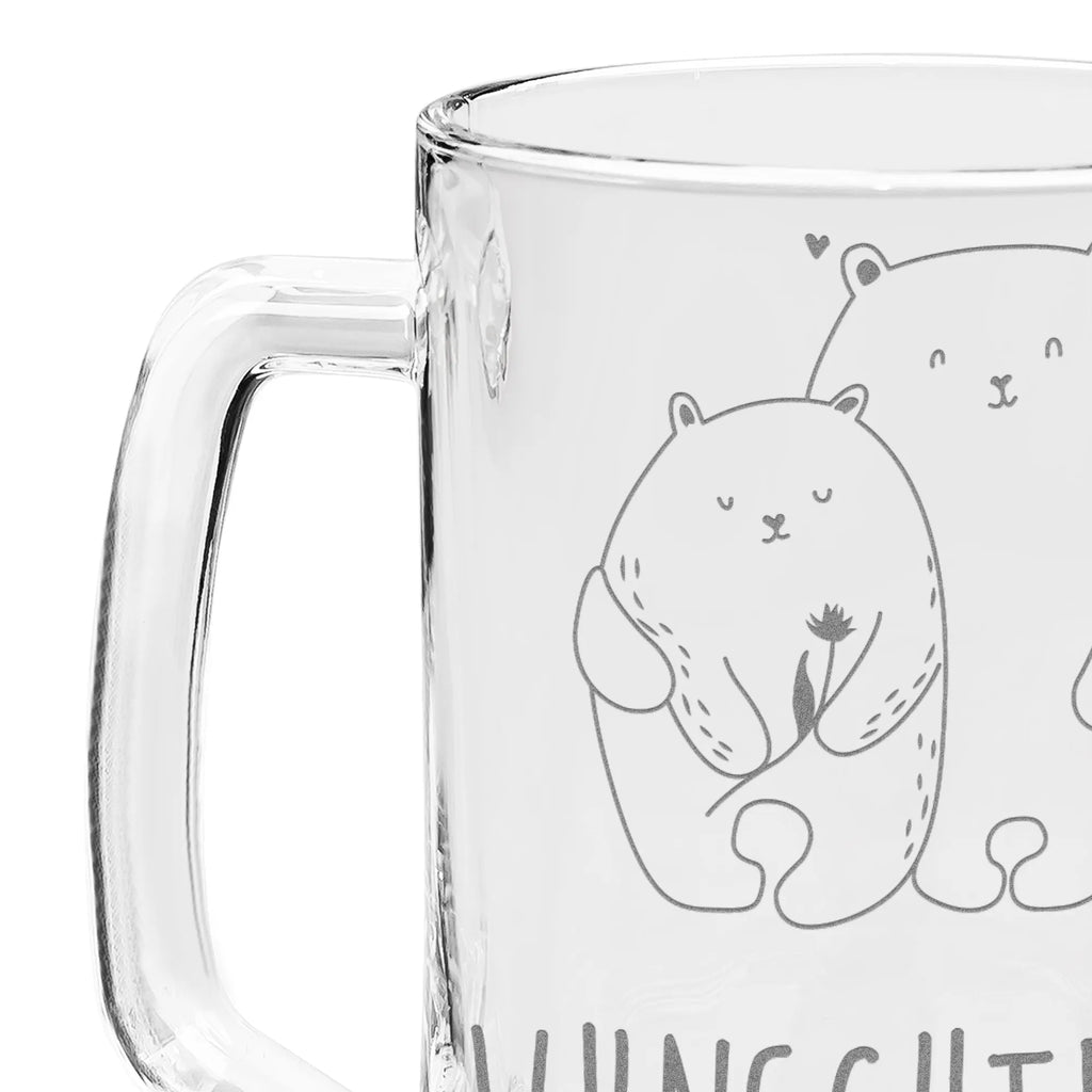 Personalizowany kufel do piwa z grawerem Miłość niedźwiedzi Miłość, partner, przyjaciel, przyjaciółka, mąż, żona, wesele, zaręczyny, prośba o rękę, prezent miłosny, rocznica, dzień ślubu