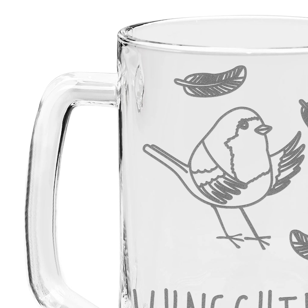 Personalizowany kufel do piwa z grawerem rudzik Pióra Motywy zwierzęce, dobra energia, zabawne powiedzonka, zwierzęta