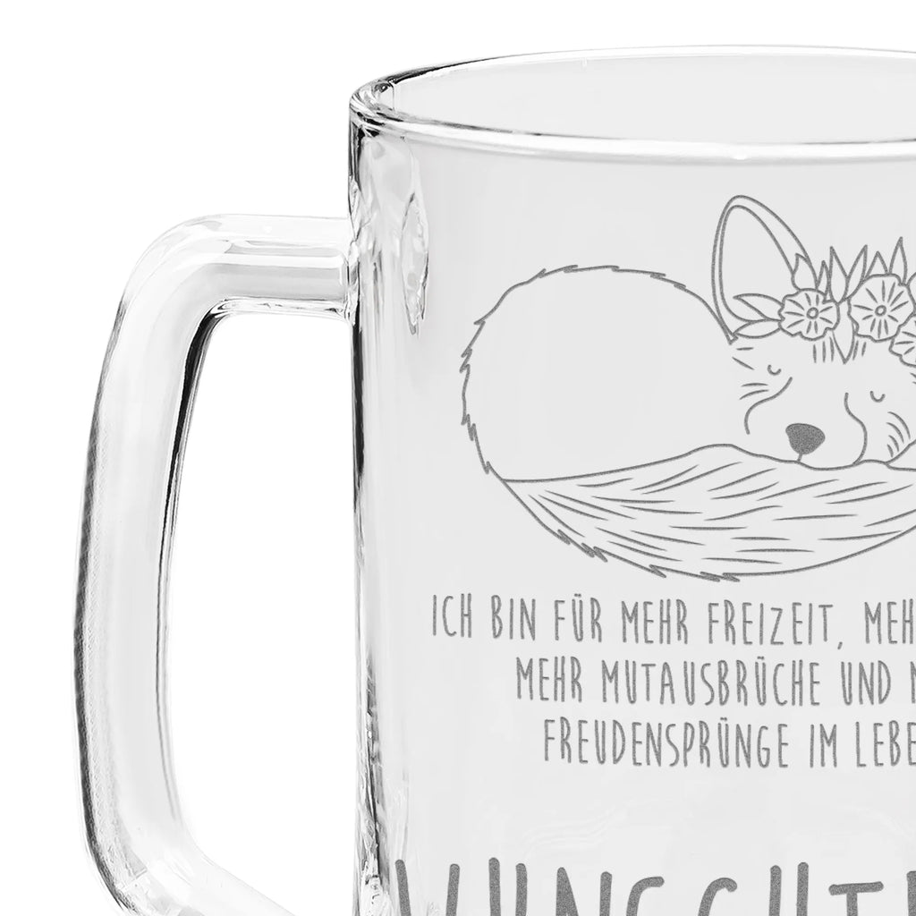 Personalizowany kufel do piwa z grawerem lis pustynny kwiaty Afryka, dzikie zwierzęta