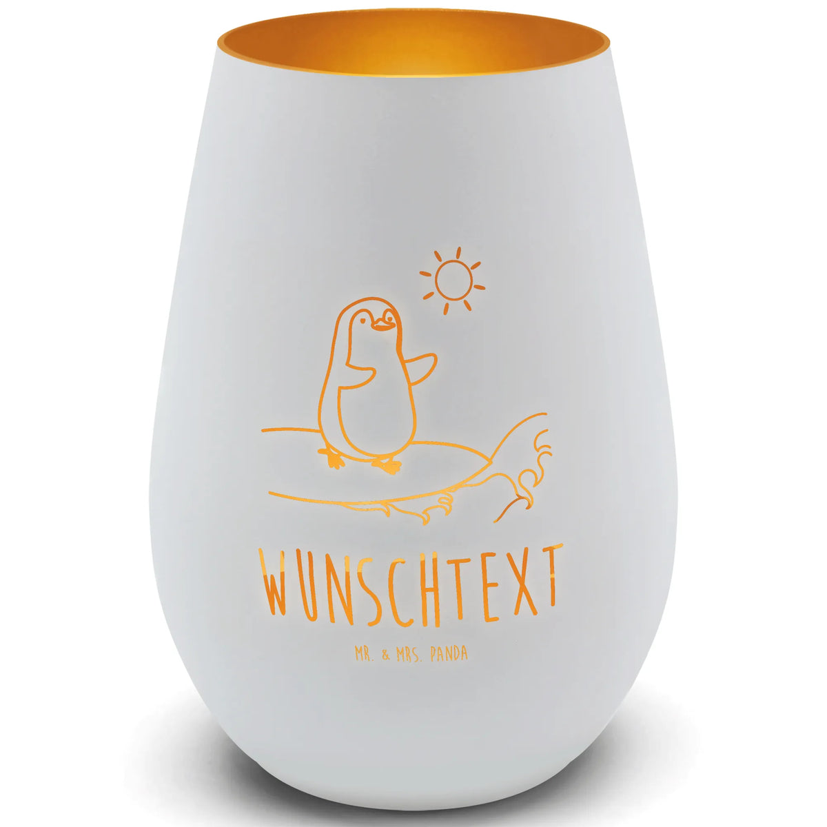 Gold Personalized Lantern Penguin surfer North Pole, Penguins, waves, penguins, holidays, surfing, surfers, wave riding