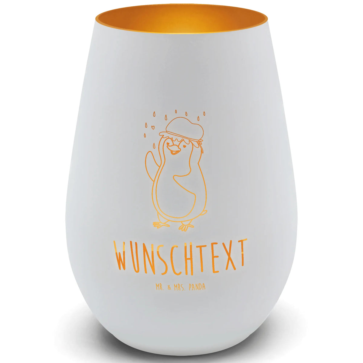 Gold Personalized Lantern Penguin have a shower Penguin, North Pole, Winter, Penguins, penguins, life motto, motivation, new beginning, shower, being happy, new start