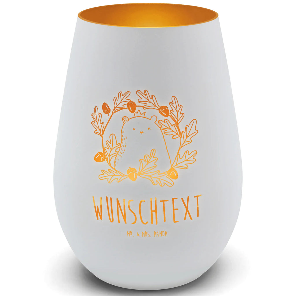 Złoty świecznik spersonalizowany Niedźwiedź król Niedźwiedź, Miś, Pluszowy miś