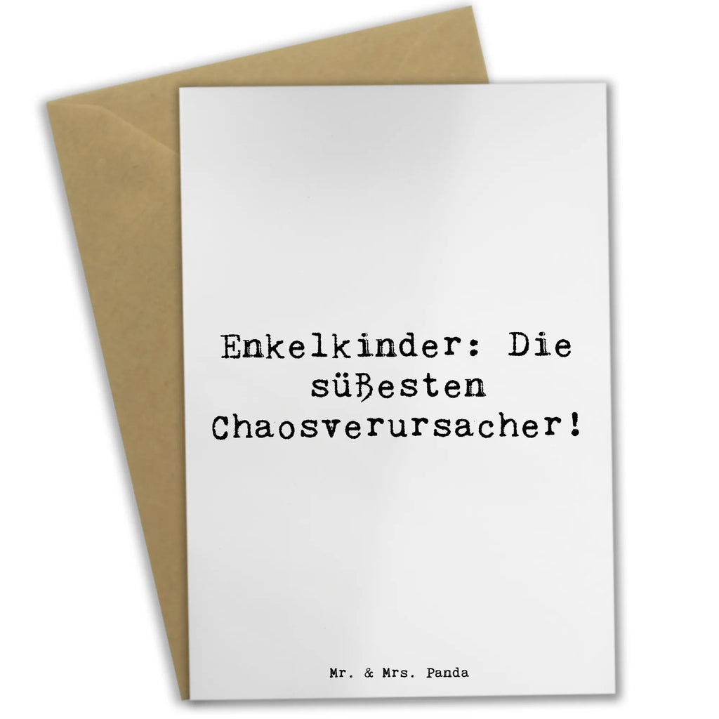 Greetings card Saying Enkelkinder: Die süßesten Chaosverursacher! Grußkarte, Klappkarte, Einladungskarte, Glückwunschkarte, Hochzeitskarte, Geburtstagskarte, Karte, Ansichtskarten, Familie, Vatertag, Muttertag, Bruder, Schwester, Mama, Papa, Oma, Opa