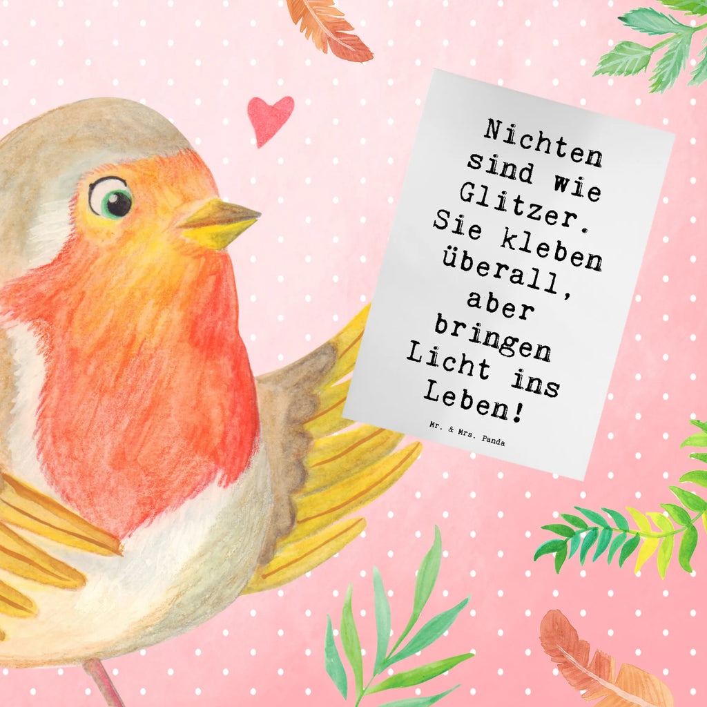Greetings card Saying Nichten sind wie Glitzer. Sie kleben überall, aber bringen Licht ins Leben! Grußkarte, Klappkarte, Einladungskarte, Glückwunschkarte, Hochzeitskarte, Geburtstagskarte, Karte, Ansichtskarten, Familie, Vatertag, Muttertag, Bruder, Schwester, Mama, Papa, Oma, Opa