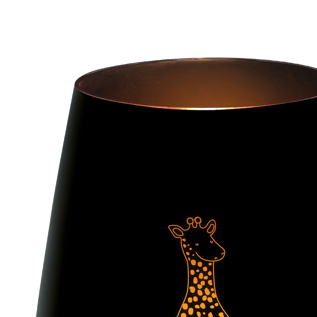 Gold Windlicht Giraffe Zufrieden Windlicht, Teelicht, Graviertes Windlicht, Windlicht Gravur, Kerze, Windlicht aus Glas, Teelicht aus Glas, Afrika, Wildtiere, Giraffe, Zufrieden, Glück, Abenteuer