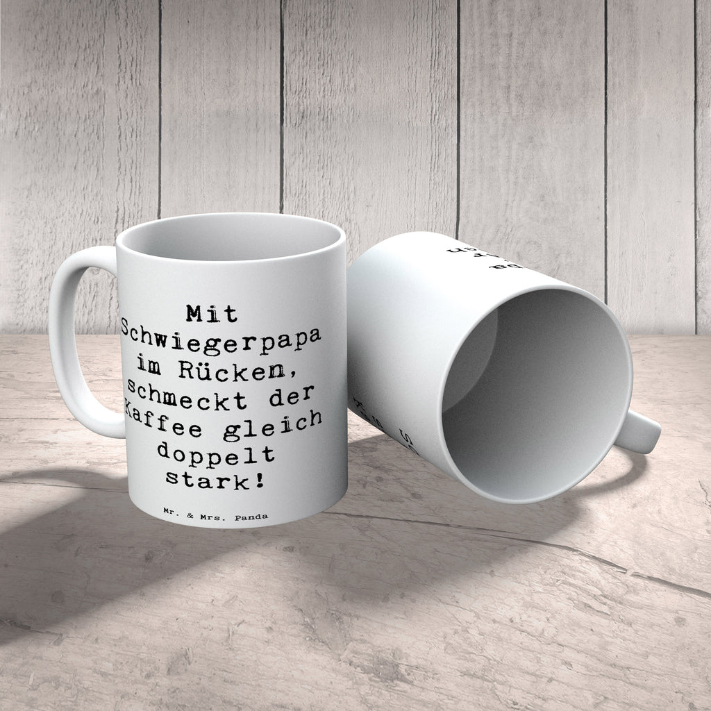 Tasse Kaffeekraft Schwiegerpapa Tasse, Kaffeetasse, Teetasse, Becher, Kaffeebecher, Teebecher, Keramiktasse, Porzellantasse, Büro Tasse, Geschenk Tasse, Tasse Sprüche, Tasse Motive