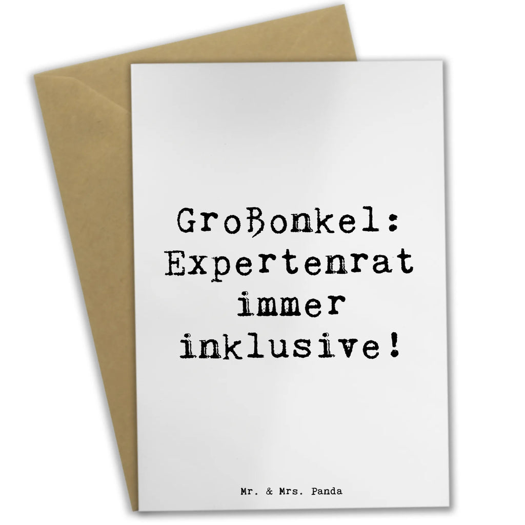 Greetings card Saying Großonkel: Expertenrat immer inklusive! Grußkarte, Klappkarte, Einladungskarte, Glückwunschkarte, Hochzeitskarte, Geburtstagskarte, Karte, Ansichtskarten, Familie, Vatertag, Muttertag, Bruder, Schwester, Mama, Papa, Oma, Opa
