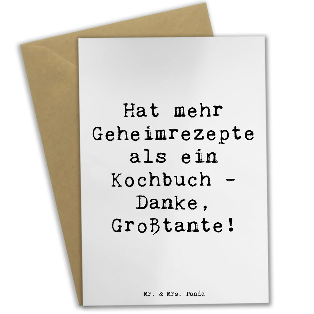 Greetings card Saying Hat mehr Geheimrezepte als ein Kochbuch - Danke, Großtante! Grußkarte, Klappkarte, Einladungskarte, Glückwunschkarte, Hochzeitskarte, Geburtstagskarte, Karte, Ansichtskarten, Familie, Vatertag, Muttertag, Bruder, Schwester, Mama, Papa, Oma, Opa