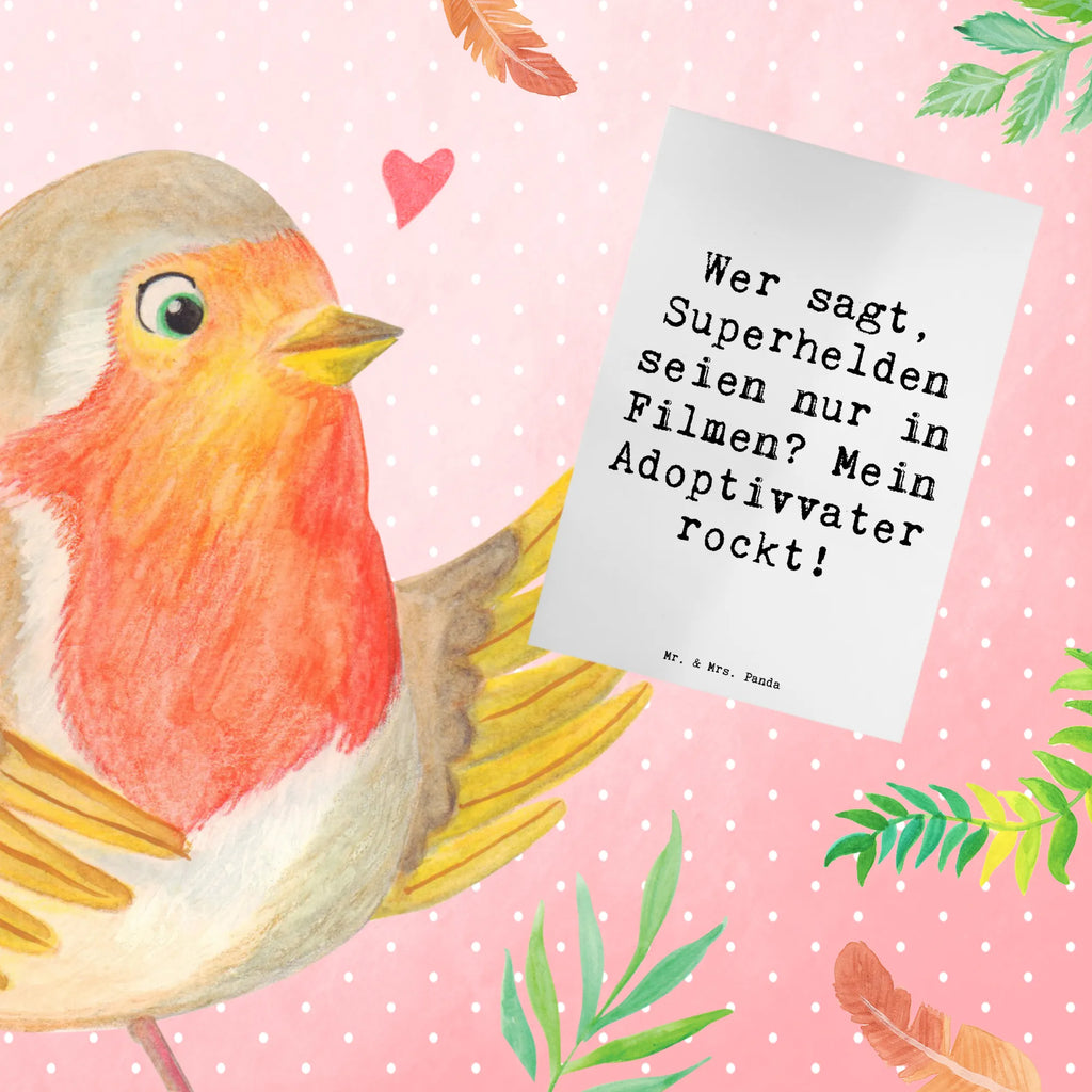 Grußkarte Spruch Adoptivvater Superheld Grußkarte, Klappkarte, Einladungskarte, Glückwunschkarte, Hochzeitskarte, Geburtstagskarte, Karte, Ansichtskarten, Familie, Vatertag, Muttertag, Bruder, Schwester, Mama, Papa, Oma, Opa