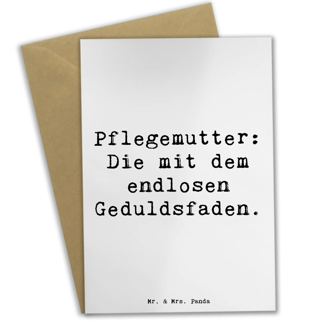 Greetings card Saying Pflegemutter: Die mit dem endlosen Geduldsfaden. Grußkarte, Klappkarte, Einladungskarte, Glückwunschkarte, Hochzeitskarte, Geburtstagskarte, Karte, Ansichtskarten, Familie, Vatertag, Muttertag, Bruder, Schwester, Mama, Papa, Oma, Opa