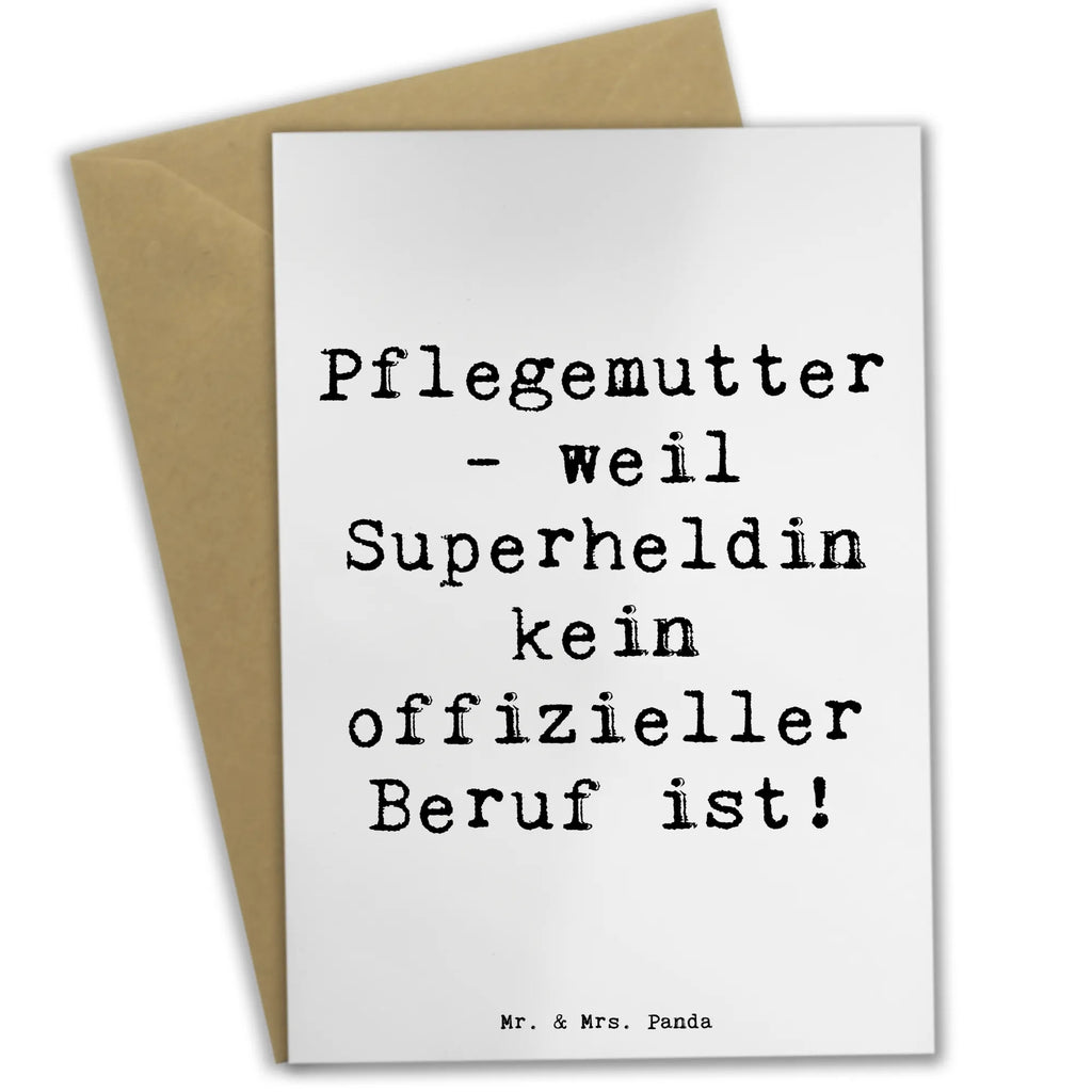 Greetings card Saying Pflegemutter - weil Superheldin kein offizieller Beruf ist! Grußkarte, Klappkarte, Einladungskarte, Glückwunschkarte, Hochzeitskarte, Geburtstagskarte, Karte, Ansichtskarten, Familie, Vatertag, Muttertag, Bruder, Schwester, Mama, Papa, Oma, Opa