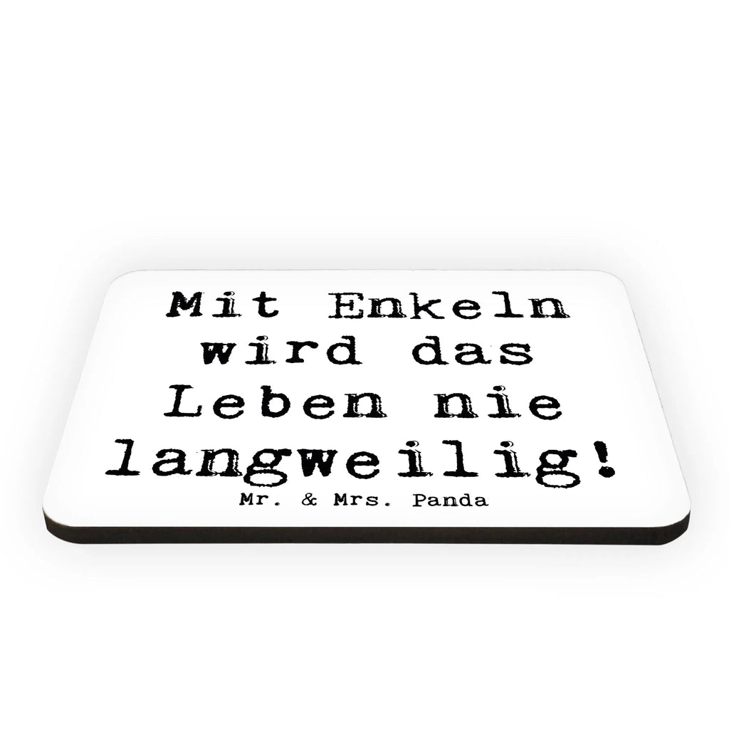 Magnet Saying Mit Enkeln wird das Leben nie langweilig! Motivmagnete, Kühlschrankmagnet, Dekomagnet, Whiteboard Magnet, Souvenir Magnet, Pinnwandmagnet, Kühlschrank Dekoration, Notiz Magnet, Familie, Vatertag, Muttertag, Bruder, Schwester, Mama, Papa, Oma, Opa