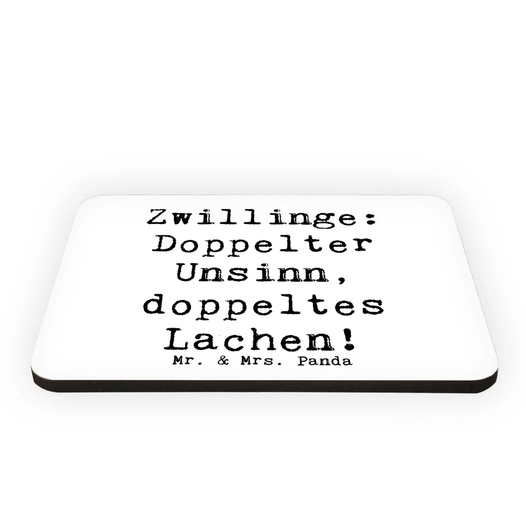 Magnet Saying Zwillinge: Doppelter Unsinn, doppeltes Lachen! Kühlschrankmagnet, Pinnwandmagnet, Souvenir Magnet, Motivmagnete, Dekomagnet, Whiteboard Magnet, Notiz Magnet, Kühlschrank Dekoration, Familie, Vatertag, Muttertag, Bruder, Schwester, Mama, Papa, Oma, Opa