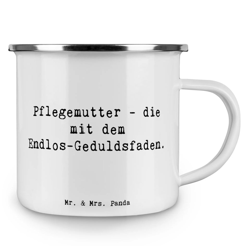 Enamel camping mug Saying Pflegemutter: Die mit dem endlosen Geduldsfaden. Metalltasse, Campingtasse, Trinkbecher, emaillebecher, Emaille Becher, becher emaille, Blechtasse, Kaffeetasse, Campingbecher, reisetasse, Becher, Pott, Teetasse, wanderbecher, Teebecher, wandertasse, metallbecher, Tasse Emaille, Kaffeebecher, blechbecher, Emaille Tasse, Emailletasse, Reisebecher, Tasse, Muttertag, Vatertag, Mama, Papa, Oma, Opa, Familie, Schwester, Bruder