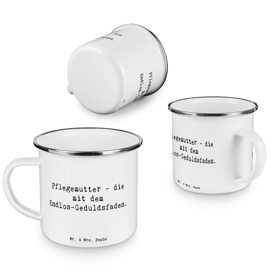 Enamel camping mug Saying Pflegemutter: Die mit dem endlosen Geduldsfaden. Metalltasse, Campingtasse, Trinkbecher, emaillebecher, Emaille Becher, becher emaille, Blechtasse, Kaffeetasse, Campingbecher, reisetasse, Becher, Pott, Teetasse, wanderbecher, Teebecher, wandertasse, metallbecher, Tasse Emaille, Kaffeebecher, blechbecher, Emaille Tasse, Emailletasse, Reisebecher, Tasse, Muttertag, Vatertag, Mama, Papa, Oma, Opa, Familie, Schwester, Bruder