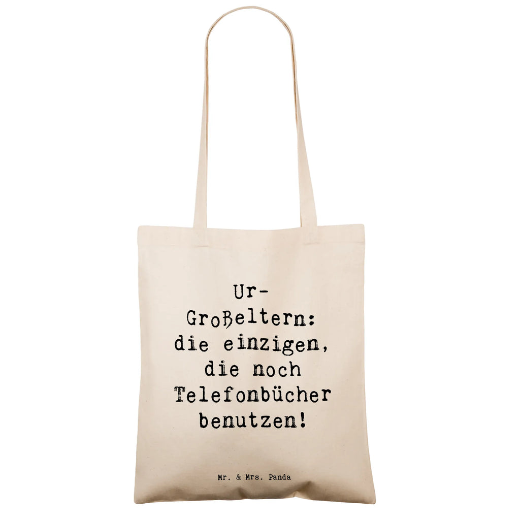 Tote bag Saying Ur-Großeltern: die einzigen, die noch Telefonbücher benutzen! Beuteltasche, Beutel, Einkaufstasche, Jutebeutel, Stoffbeutel, Tasche, Shopper, Umhängetasche, Strandtasche, Schultertasche, Stofftasche, Tragetasche, Badetasche, Jutetasche, Einkaufstüte, Laptoptasche, Familie, Vatertag, Muttertag, Bruder, Schwester, Mama, Papa, Oma, Opa