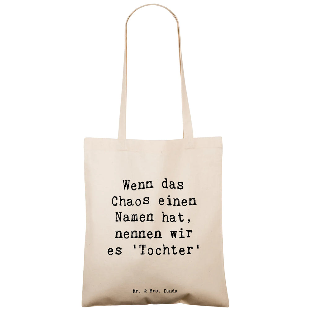 Tote bag Powiedzenie Wenn das Chaos einen Namen hat, nennen wir es 'Tochter' Beuteltasche, Beutel, Einkaufstasche, Jutebeutel, Stoffbeutel, Tasche, Shopper, Umhängetasche, Strandtasche, Schultertasche, Stofftasche, Tragetasche, Badetasche, Jutetasche, Einkaufstüte, Laptoptasche, Familie, Vatertag, Muttertag, Bruder, Schwester, Mama, Papa, Oma, Opa