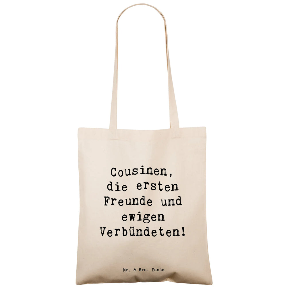 Tote bag Saying Cousinen, die ersten Freunde und ewigen Verbündeten! Beuteltasche, Beutel, Einkaufstasche, Jutebeutel, Stoffbeutel, Tasche, Shopper, Umhängetasche, Strandtasche, Schultertasche, Stofftasche, Tragetasche, Badetasche, Jutetasche, Einkaufstüte, Laptoptasche, Familie, Vatertag, Muttertag, Bruder, Schwester, Mama, Papa, Oma, Opa