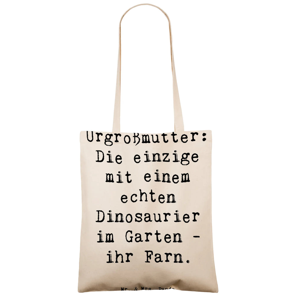 Tote bag Saying Urgroßmutter: Die einzige mit einem echten Dinosaurier im Garten – ihr Farn. Beuteltasche, Beutel, Einkaufstasche, Jutebeutel, Stoffbeutel, Tasche, Shopper, Umhängetasche, Strandtasche, Schultertasche, Stofftasche, Tragetasche, Badetasche, Jutetasche, Einkaufstüte, Laptoptasche, Familie, Vatertag, Muttertag, Bruder, Schwester, Mama, Papa, Oma, Opa