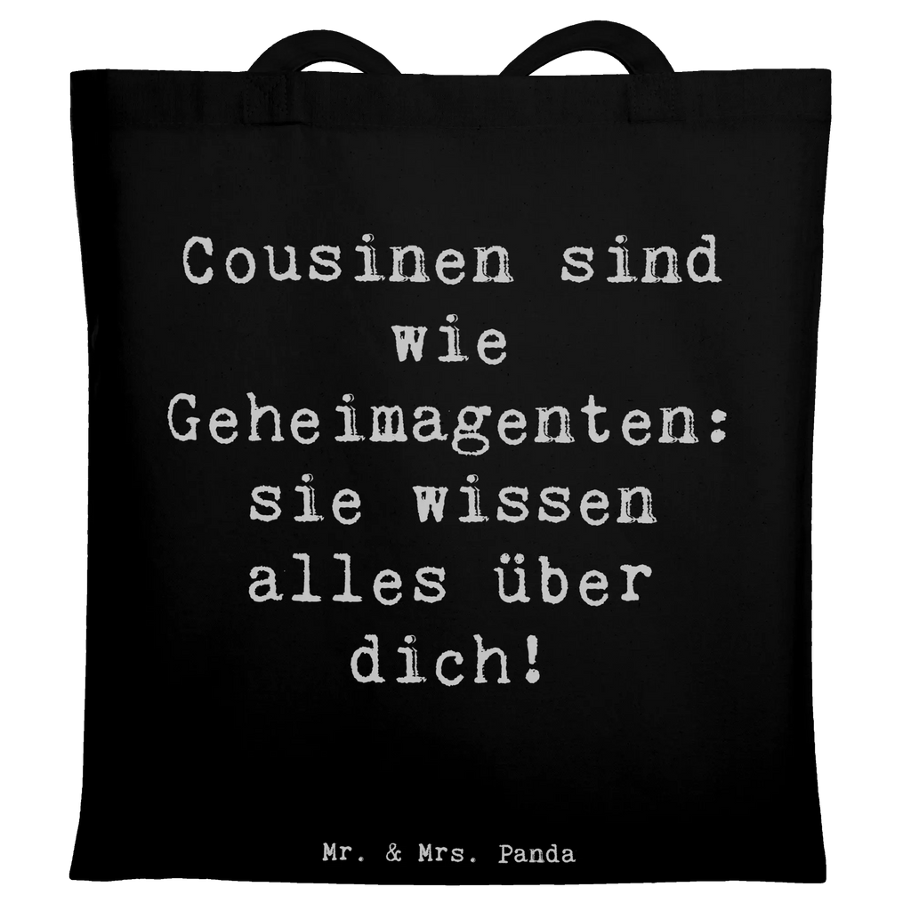Tragetasche Spruch Cousinen Geheimagenten Beuteltasche, Beutel, Einkaufstasche, Jutebeutel, Stoffbeutel, Tasche, Shopper, Umhängetasche, Strandtasche, Schultertasche, Stofftasche, Tragetasche, Badetasche, Jutetasche, Einkaufstüte, Laptoptasche, Familie, Vatertag, Muttertag, Bruder, Schwester, Mama, Papa, Oma, Opa