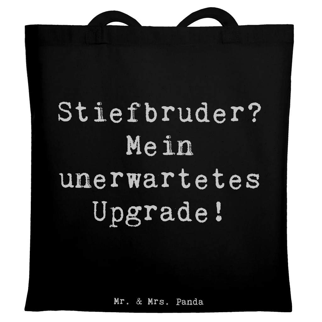 Tragetasche Spruch Stiefbruder Upgrade Beuteltasche, Beutel, Einkaufstasche, Jutebeutel, Stoffbeutel, Tasche, Shopper, Umhängetasche, Strandtasche, Schultertasche, Stofftasche, Tragetasche, Badetasche, Jutetasche, Einkaufstüte, Laptoptasche, Familie, Vatertag, Muttertag, Bruder, Schwester, Mama, Papa, Oma, Opa