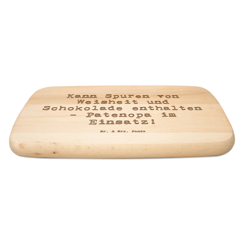 Serving board Saying Kann Spuren von Weisheit und Schokolade enthalten - Patenopa im Einsatz! Board, cutting board, breakfast board, Family, Father's Day, Mother's Day, brother, sister, Mom, Dad