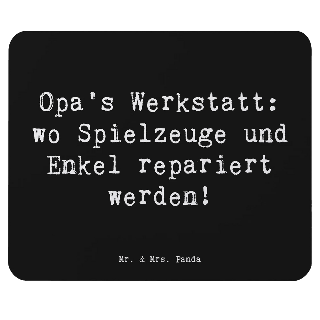 Mouse mat Saying Opa's Werkstatt: wo Spielzeuge und Enkel repariert werden! Mousepad, Computer zubehör, Büroausstattung, PC Zubehör, Arbeitszimmer, Mauspad, Einzigartiges Mauspad, Designer Mauspad, Mausunterlage, Mauspad Büro, Familie, Vatertag, Muttertag, Bruder, Schwester, Mama, Papa, Oma, Opa