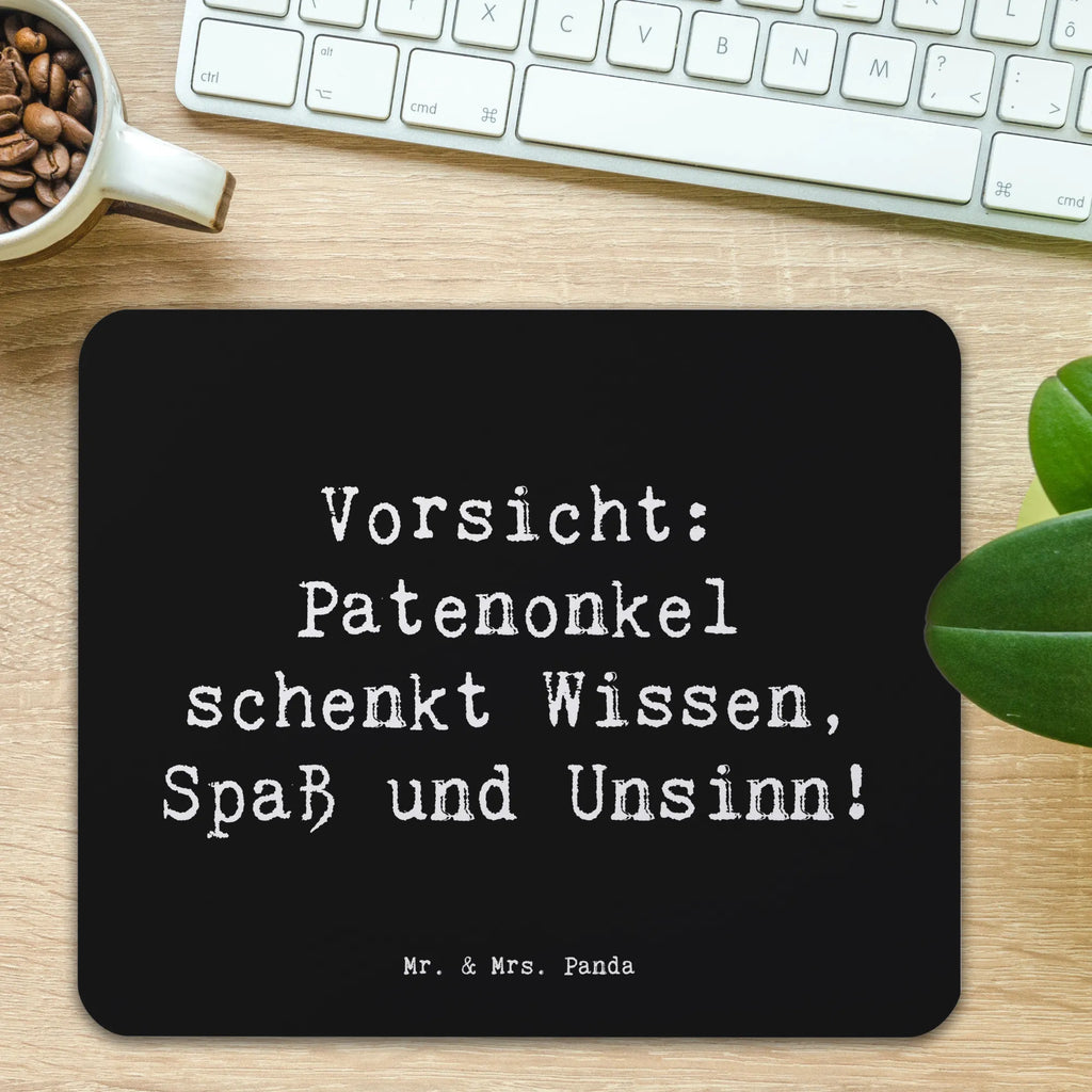 Mouse mat Saying Vorsicht: Patenonkel schenkt Wissen, Spaß und Unsinn! Mousepad, Computer zubehör, Büroausstattung, PC Zubehör, Arbeitszimmer, Mauspad, Einzigartiges Mauspad, Designer Mauspad, Mausunterlage, Mauspad Büro, Familie, Vatertag, Muttertag, Bruder, Schwester, Mama, Papa, Oma, Opa