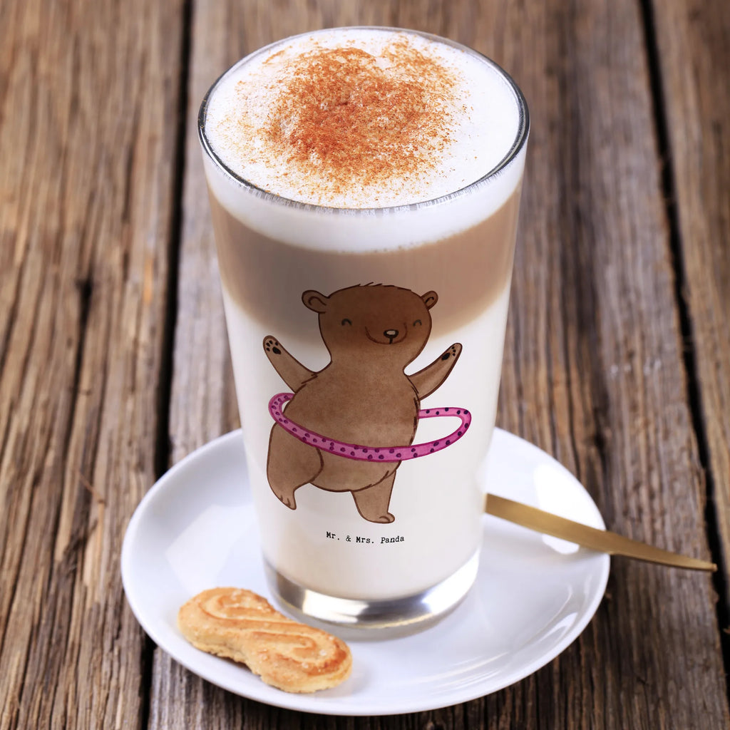 Glass bear hula hoops Cappuccino Glas, Glas, Cappuccino Tasse, Latte Macchiato, Geschenk, Sport, Sportart, Hobby, Schenken, Danke, Dankeschön, Auszeichnung, Gewinn, Sportler, Hula Hoop, Fitness, Training