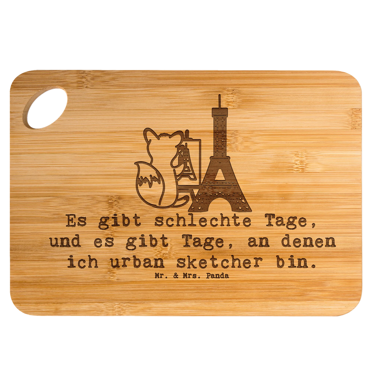 Bamboo chopping board Fox Urban sketching Gift, giving, thank you, award, profit, athlete, painting, drawing school, drawing