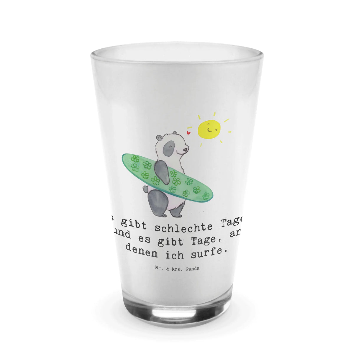 Glas Panda Surfen Glas, Trinkglas, Glasbecher, Teeglas, cappuccinoglas, Longdrink Glas, Latte Macchiato Glas, bar glas, kaffeeglas, Cocktailglas, Wasserglas, Limonadenglas, Latte Glas, milchkaffee glas, Saftglas, Longdrinkglas, Trinkbecher Glas, eistee glas, Kaffee Glas, cappuccino glas, eiskaffeeglas, becher glas, Cocktail Glas, Eiskaffee Glas, smoothie glas, Geschenk, Schenken, Sport, Sportart, Hobby, Danke, Dankeschön, Auszeichnung, Gewinn, Sportler, Surfschule, Surfen, Wellenreiten
